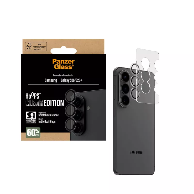 Kameras objektīva aizsargs PanzerGlass Hoops caurspīdīgs Samsung Galaxy S26 / S26+ (PG88885)