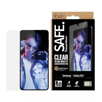 PanzerGlass SAFE. by ® ekrāna aizsargs Samsung New Galaxy S 2026 Plus | Īpaši plata piemērotība ar EasyAligner