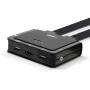 Lindy 2 Port HDMI 18G, USB Type C, USB 2.0 and Audio kabelis KVM Switch