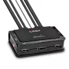 Lindy 2 Portu HDMI 4K60, USB 2.0 un Audio kabeļa KVM slēdzis, 4096 x 2160 pikseļi, 4K Ultra HD, Rack montāža, Melns