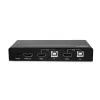Lindy 2 Portu HDMI 4K60, USB 2.0 un Audio KVM Slēdzis, 4096 x 2160 pikseļi, 4K Ultra HD, Melns