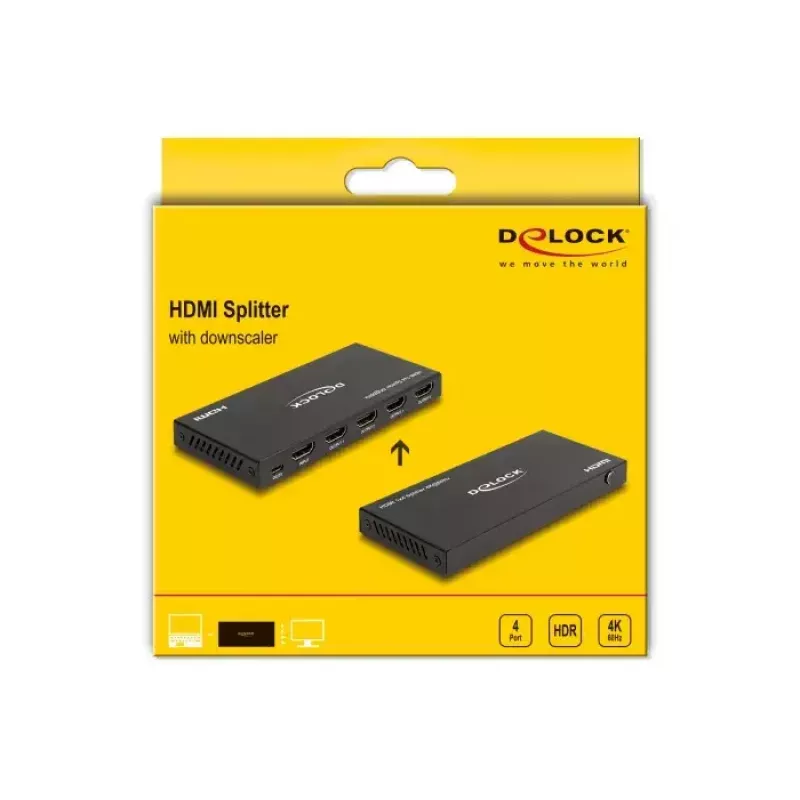 DeLOCK HDMI sadalītājs 1 x HDMI ieeja uz 4 x HDMI izejām 4K 60 Hz