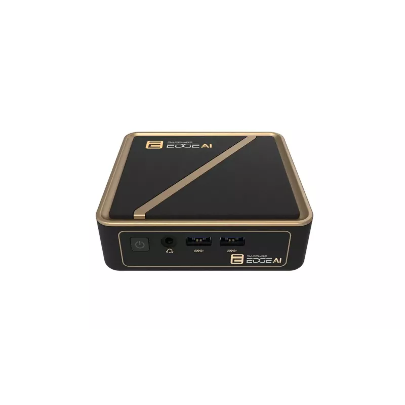 Mini PC barebone Sapphire EDGE AI 340 ar DDR5 atmiņas atbalstu un HDMI izeju