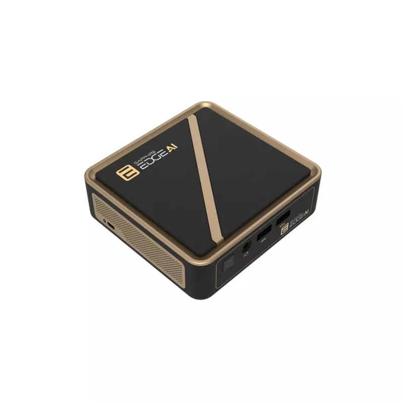 Mini PC barebone Sapphire EDGE AI 340 ar DDR5 atmiņas atbalstu un HDMI izeju
