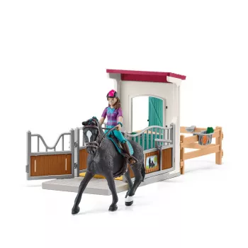 Schleich HORSE CLUB rotaļu zirgu kastes komplekts ar Līsas figūru un Storm zirgu, fermas rotaļu komplekts, ieteicamais vecums 5–12