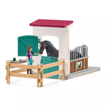 Schleich HORSE CLUB rotaļu zirgu kastes komplekts ar Līsas figūru un Storm zirgu, fermas rotaļu komplekts, ieteicamais vecums 5–12