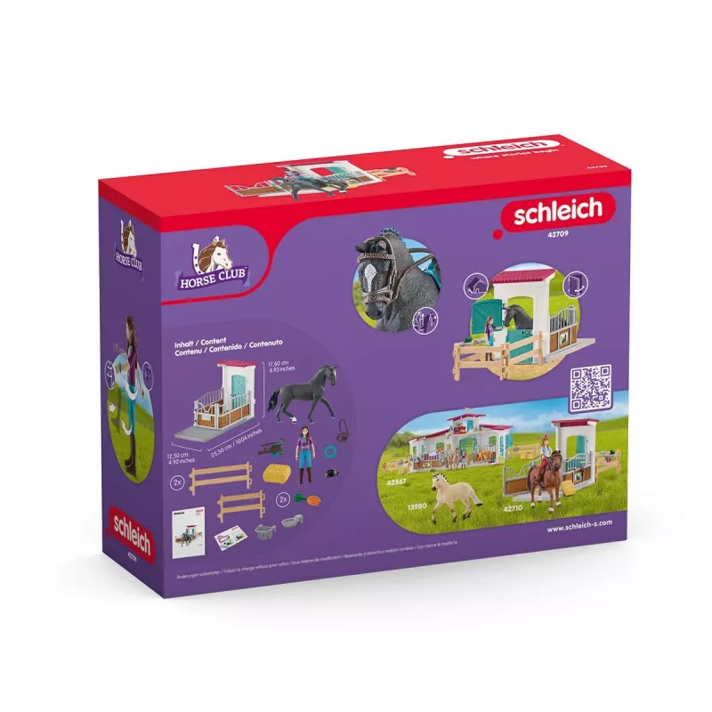 Schleich HORSE CLUB rotaļu zirgu kastes komplekts ar Līsas figūru un Storm zirgu, fermas rotaļu komplekts, ieteicamais vecums 5–12