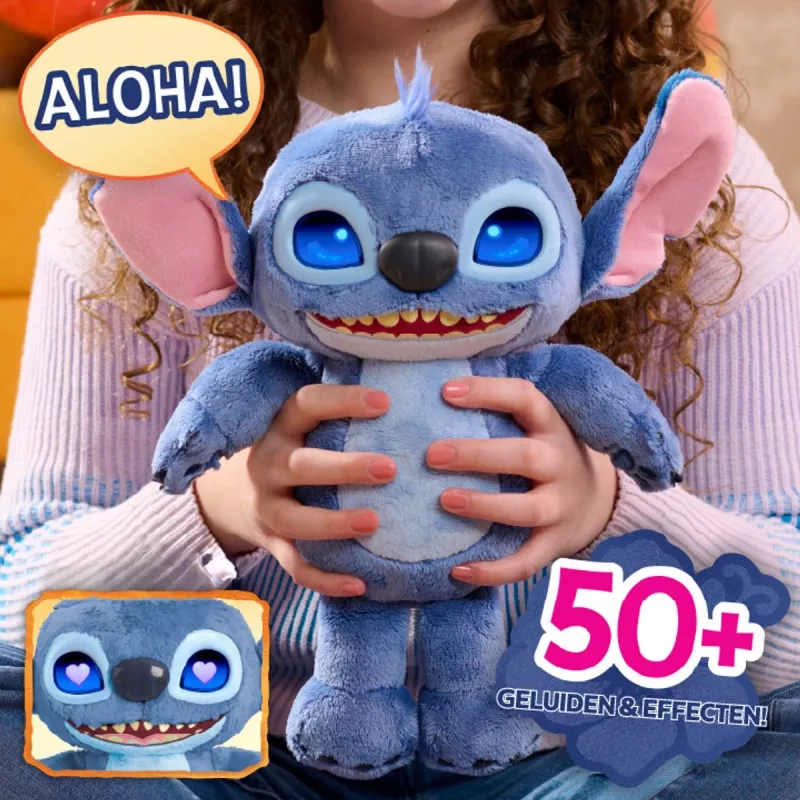 Just Play Disney Stitch - Many Moods Stitch, raksturs, 3 gadi, interaktīvs, skaņas, AA
