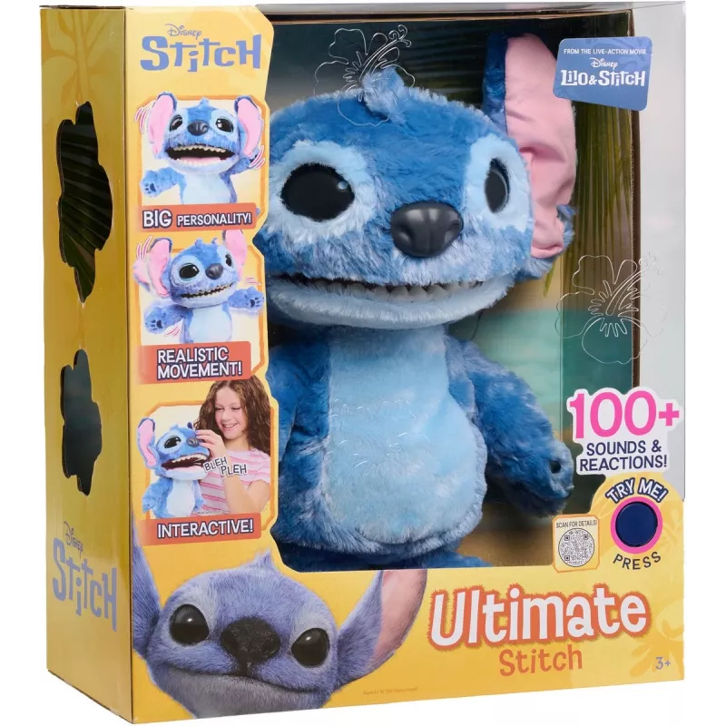 Just Play Disney Stitch - Ultimate Stitch, Figūra, 3 g., Interaktīvs, Skaņas efekti, AA, Baterijas iekļautas