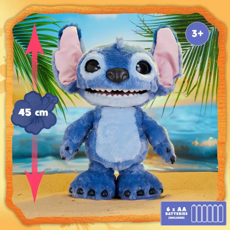 Just Play Disney Stitch - Ultimate Stitch, Figūra, 3 g., Interaktīvs, Skaņas efekti, AA, Baterijas iekļautas
