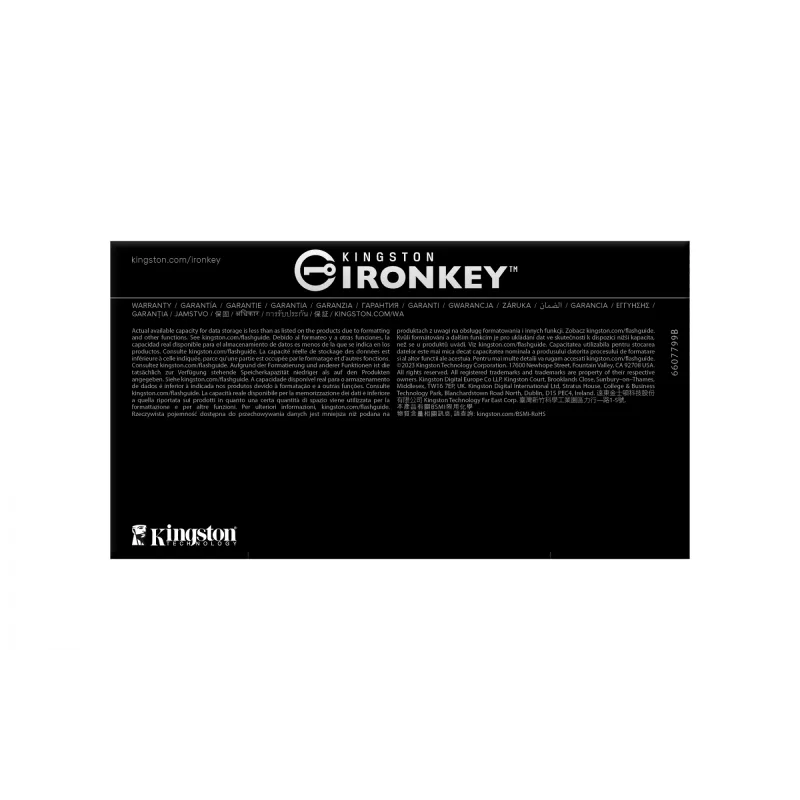 Kingston Technology IronKey 256GB D500S FIPS 140-3 3. līmenis AES-256