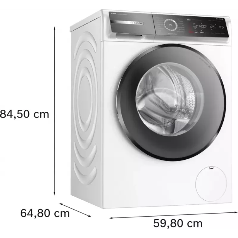 Bosch Serie 8 WGB244040 veļas mazgājamā mašīna ar priekšējo ielādi 9 kg 1257 apgr./min balta