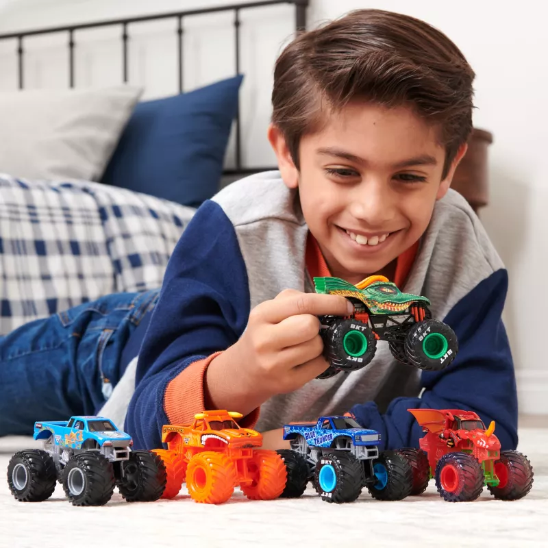 Monster Jam, oficiālais Batman pret Megalodon metāla monstru kravas auto, mērogs 1:64, bērnu rotaļlietas zēniem no 3 gadu vecuma