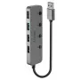 Lindy 4 portu USB 3.0 centrmezgls ar ieslēgšanas/izslēgšanas slēdžiem