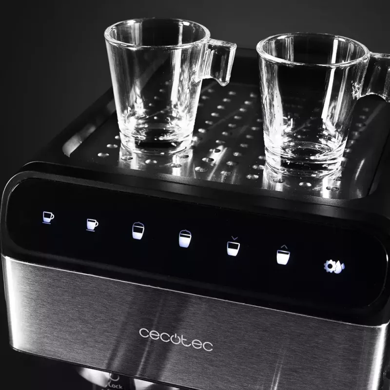 Espresso automāts CECOTEC Power Instant-ccino 20 Touch — pilnībā automātisks, 1,4 L ūdens tvertne, 2 krūzītēm, 1350 W