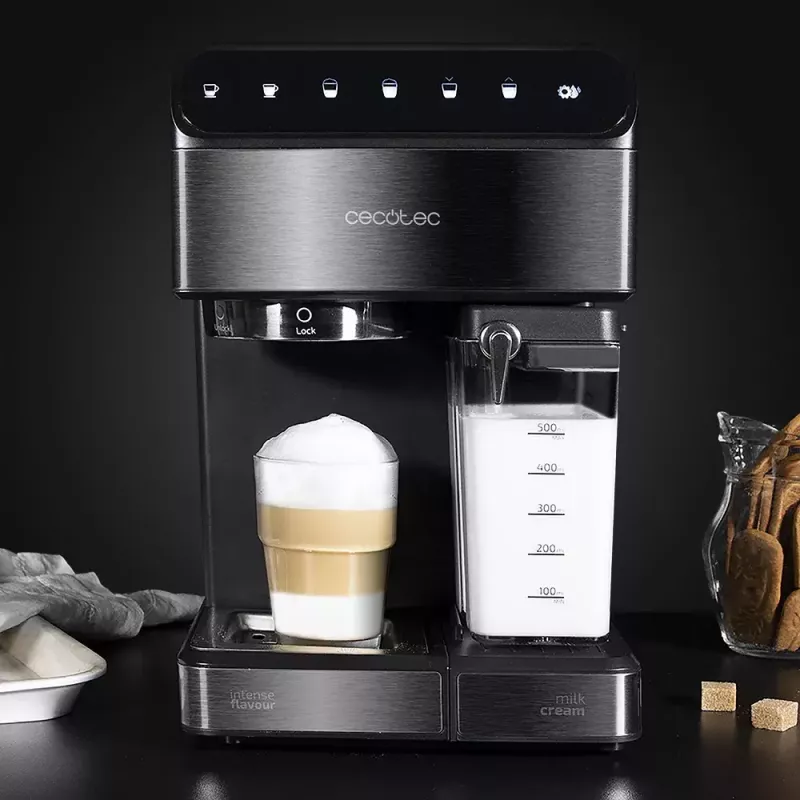 Espresso automāts CECOTEC Power Instant-ccino 20 Touch — pilnībā automātisks, 1,4 L ūdens tvertne, 2 krūzītēm, 1350 W