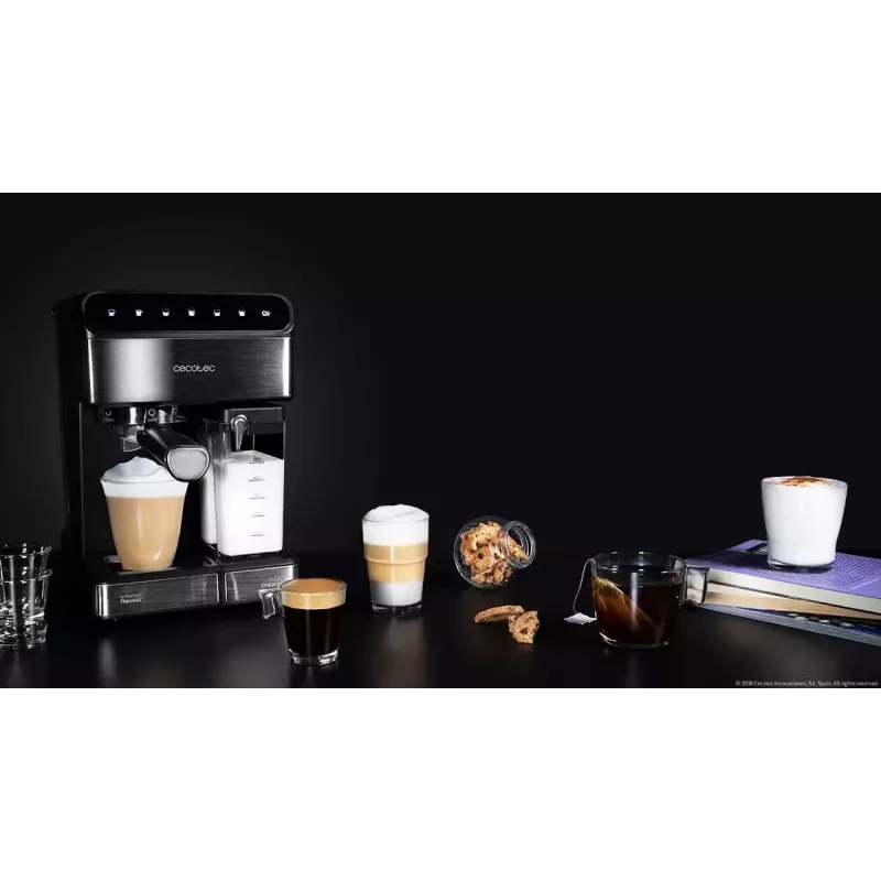 Espresso automāts CECOTEC Power Instant-ccino 20 Touch — pilnībā automātisks, 1,4 L ūdens tvertne, 2 krūzītēm, 1350 W