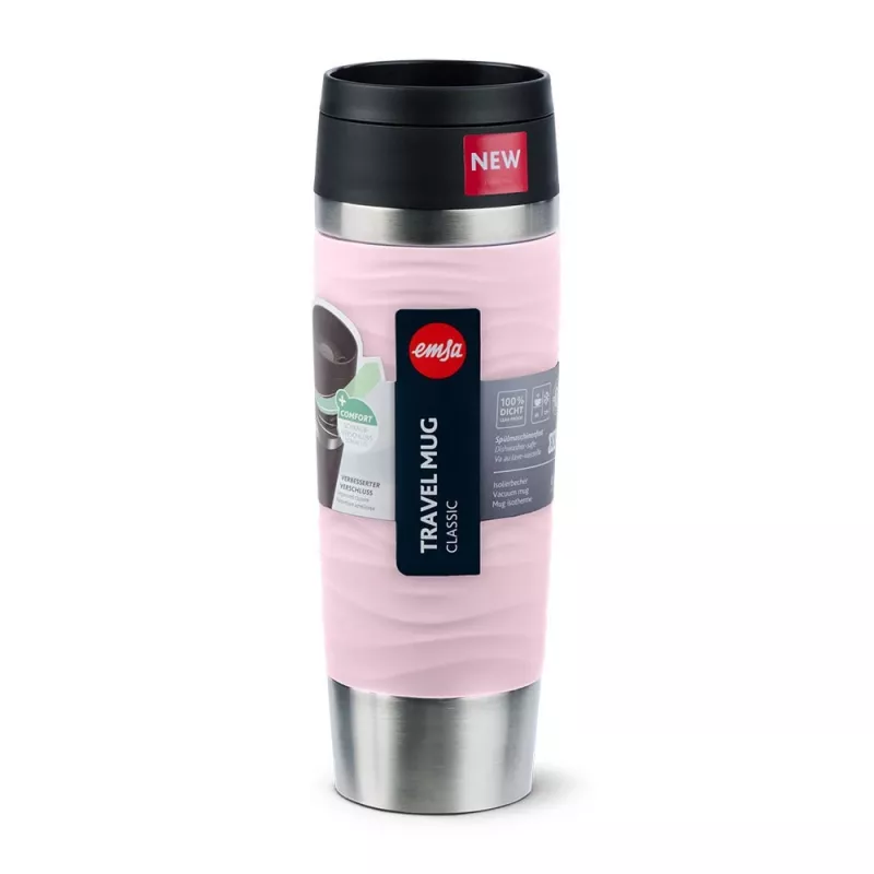 EMSA Travel Mug Waves Grande 500 ml Rozā, nerūsējošais tērauds