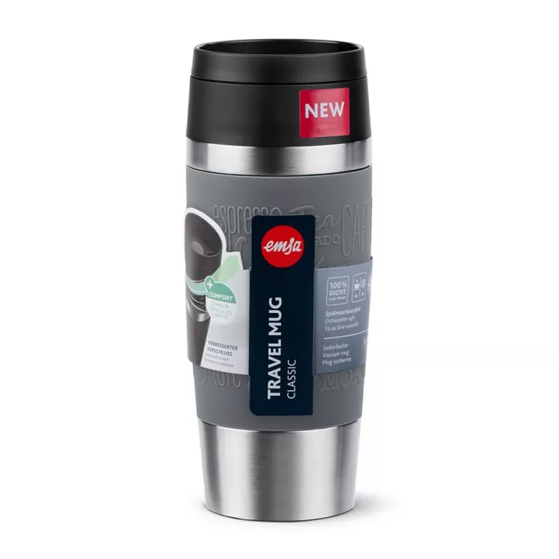 EMSA Travel Mug Classic 360 ml pelēks nerūsējošā tērauda ceļojumu krūze
