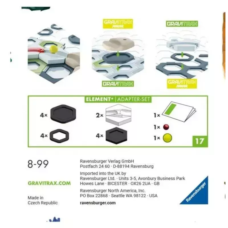 Paplašināšanas adapteru komplekts Ravensburger GraviTrax 27532 sliežu ceļa veidošanai