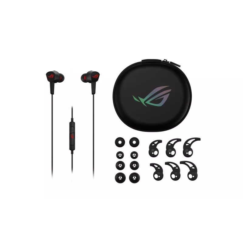 ASUS ROG Cetra Core II austiņas ar vadu, ievietojamās, spēlēm, melnas