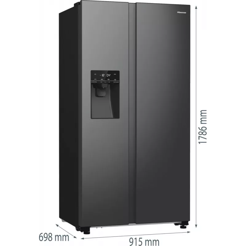 Hisense RS5P535NTFE blakus ledusskapis Brīvstāvošs 566 L Melns