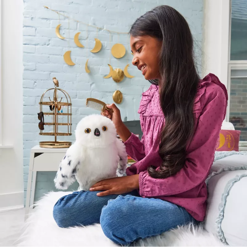 Wizarding World Harry Potter, Enchanting Hedwig interaktīvā pūce ar vairāk nekā 15 skaņām un kustībām un Cūkkārpas aploksne, bērnu rotaļlietas vecumam no 5 gadiem