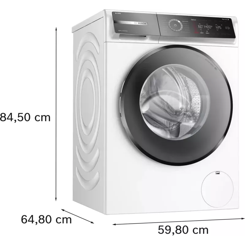 Bosch Serie 8 WGB244AW0 veļas mazgājamā mašīna, ielādējama no priekšas, 9 kg, 1400 apgr./min, Balta