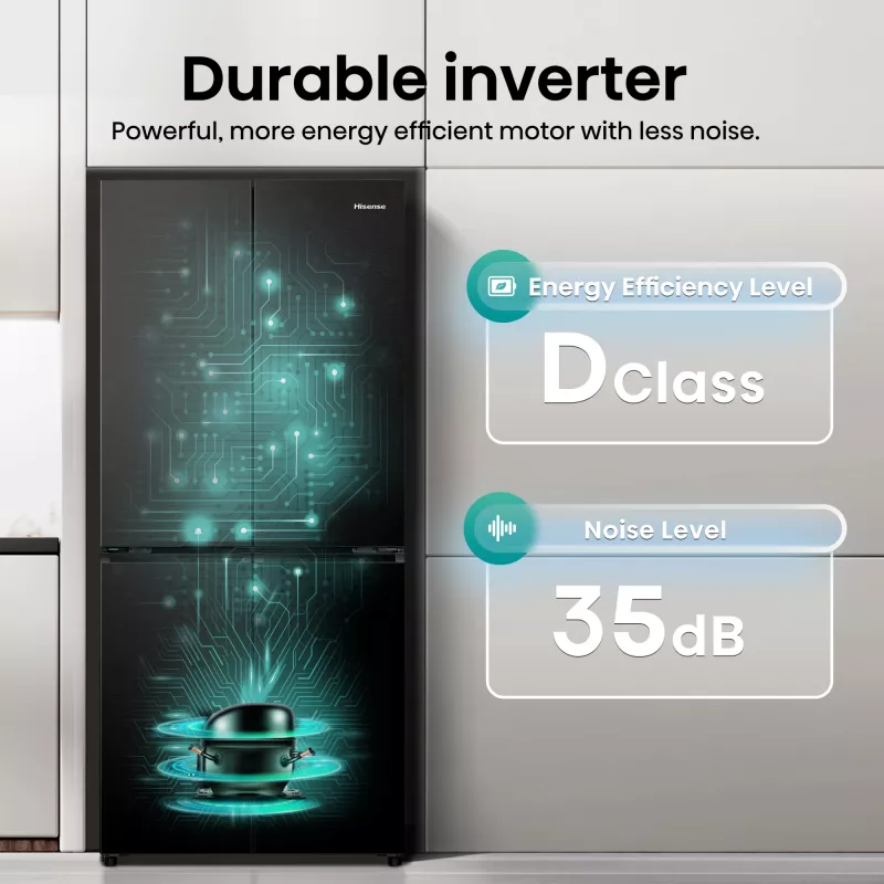 Hisense RQ5P470SAFD Brīvstāvošs 483 L Melns, nerūsējošais tērauds