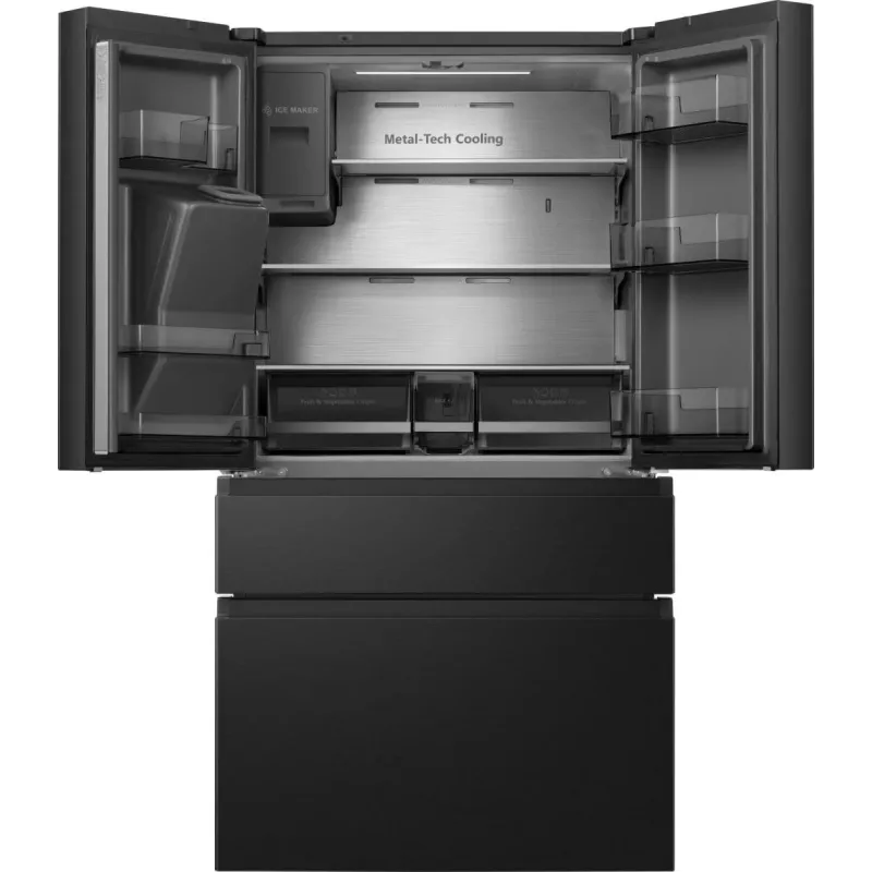 Hisense RF728N4SBFE side-by-side ledusskapis Brīvi stāvošs 560 L Melns
