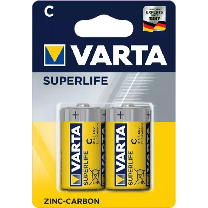 Varta Superlife C vienreizlietojamā cinka-oglekļa baterija, C izmērs, 1,5 V, 50 mm