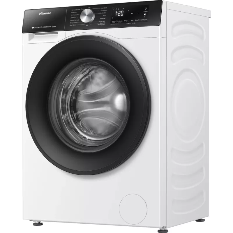 Hisense WD3S8043BW3 veļas mazgājamā mašīna ar žāvētāju, brīvi stāvoša, ar priekšējo ielādi, balta
