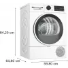 Bosch Serie 6 WQG241001 veļas žāvētājs Brīvstāvošs Ar priekšējo ielādi 9 kg Balts