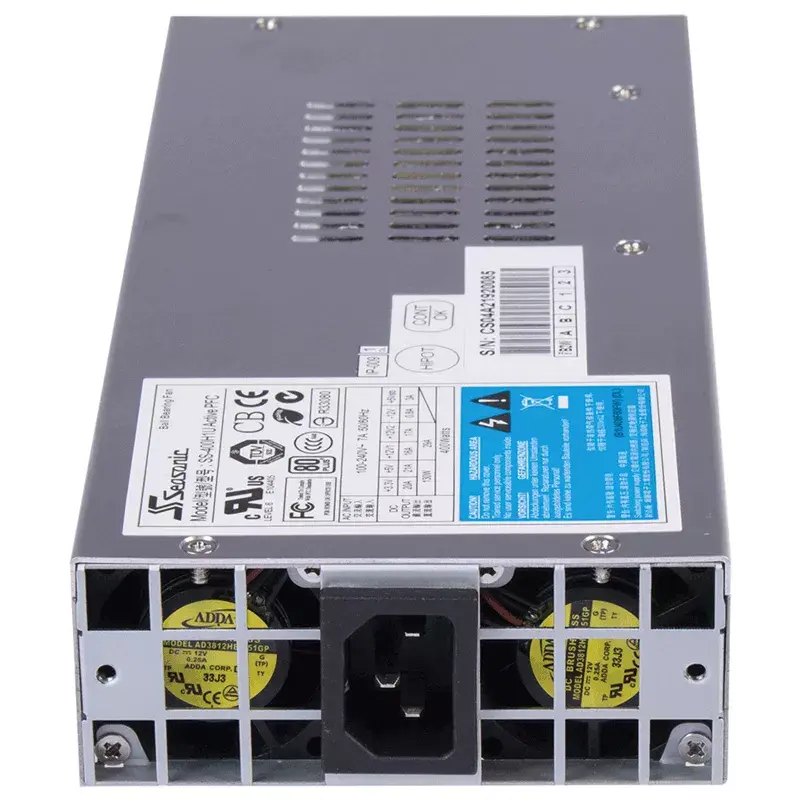 Barošanas bloks Seasonic SS-400 H1U 1U, 400 W, pilnībā modulārs, 80 PLUS, pelēks, 40 mm ventilators