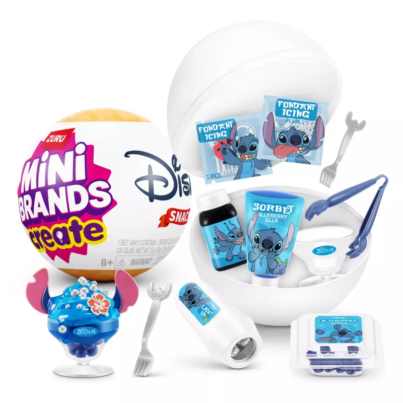 Mini Brands Create Disney Snacks Series 1 kapsula, Virtuve, 8 gadi, Iekļautas baterijas, LR44, Daudzkrāsains