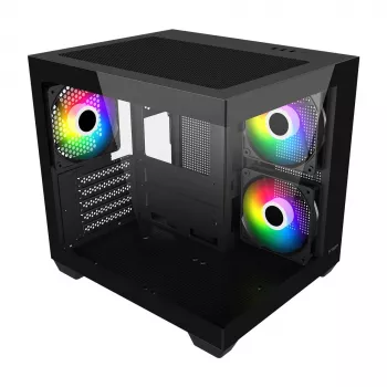 Fortron FSP Geh Mini S140 BA micro-ATX / M-ITX PC korpuss, ARGB, melns