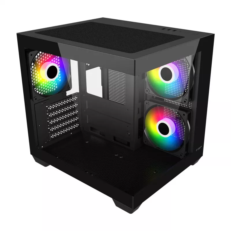 Fortron FSP Geh Mini S140 BA micro-ATX / M-ITX PC korpuss, ARGB, melns