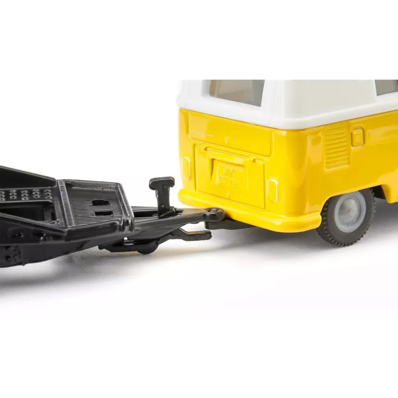 Automašīnu modeļu komplekts Siku VW T1 ar piekabi un VW Beetle, salikts 1:50, izmērs 42×200×51 mm