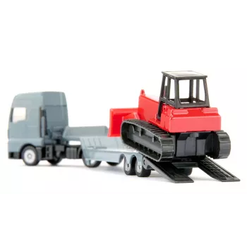 Siku MAN kravas automašīna ar buldozeru, kravas automašīnas/piekabes modelis, 1:87, MAN, pelēka, sarkana, Ķīna
