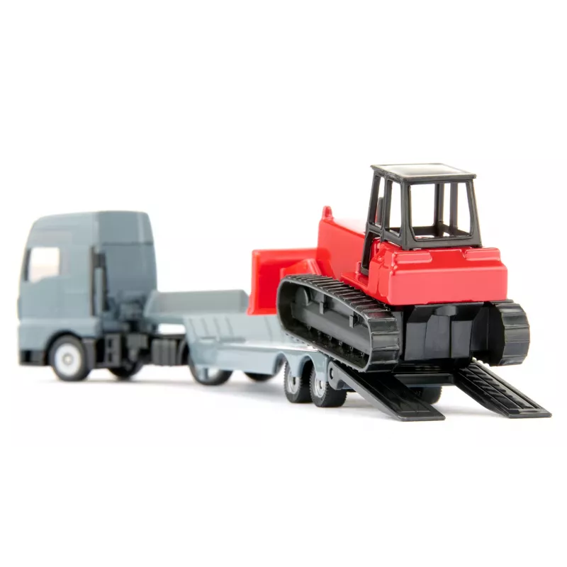 Siku MAN kravas automašīna ar buldozeru, kravas automašīnas/piekabes modelis, 1:87, MAN, pelēka, sarkana, Ķīna