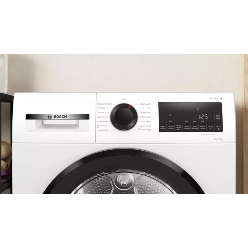 Bosch Serie 6 WQG243D41 veļas žāvētājs, brīvi stāvošs, priekšējā ielāde, 9 kg, balta