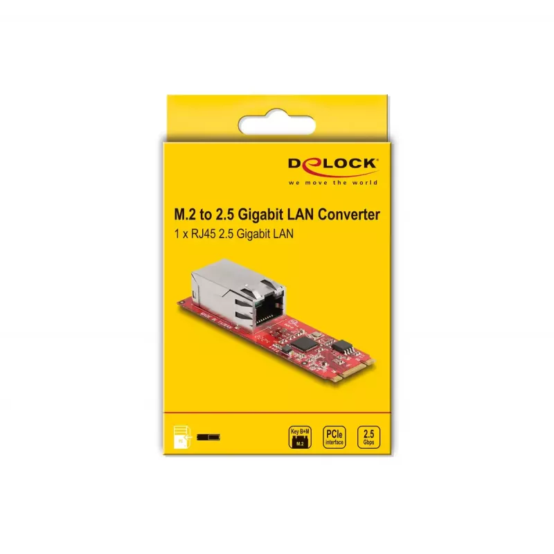 DeLOCK pārveidotājs M.2 Key B+M vīr. uz RJ45 2,5 Gigabit LAN portu