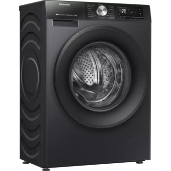Hisense WD3S8043BB3 veļas mazgājamā un žāvējamā mašīna Brīvi stāvoša Ar priekšējo ielādi Melna