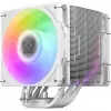 CPU dzesētājs SCYTHE Mugen 6 Dual Fan balta ARGB Edition, divi 120 mm ventilatori, balta apdare