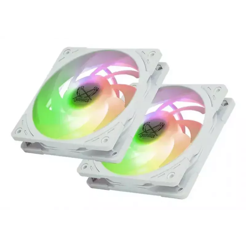 CPU dzesētājs SCYTHE Mugen 6 Dual Fan balta ARGB Edition, divi 120 mm ventilatori, balta apdare