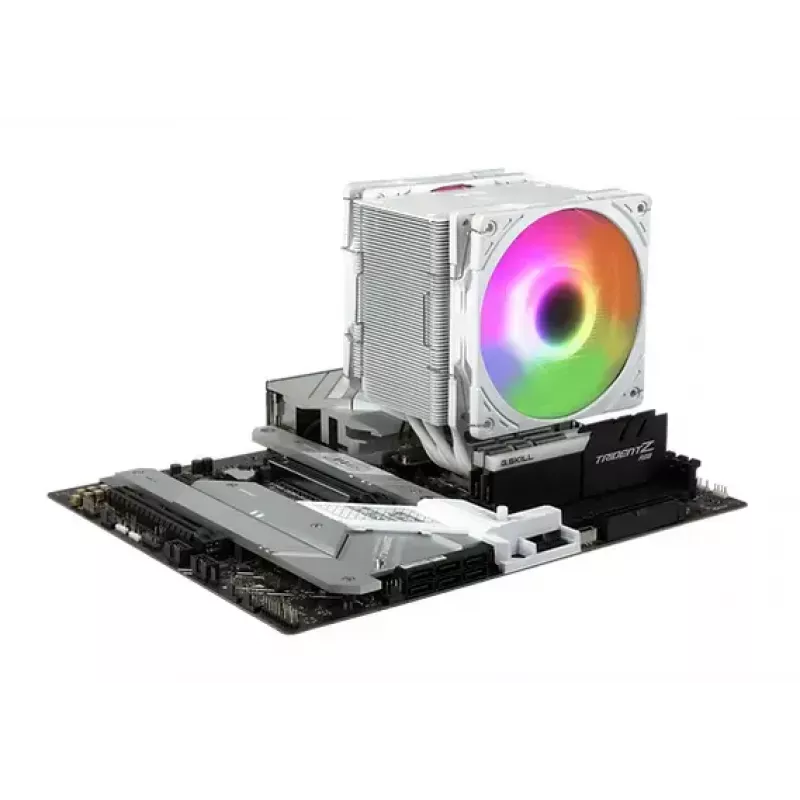 CPU dzesētājs SCYTHE Mugen 6 Dual Fan balta ARGB Edition, divi 120 mm ventilatori, balta apdare