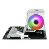 CPU dzesētājs SCYTHE Mugen 6 Dual Fan balta ARGB Edition, divi 120 mm ventilatori, balta apdare