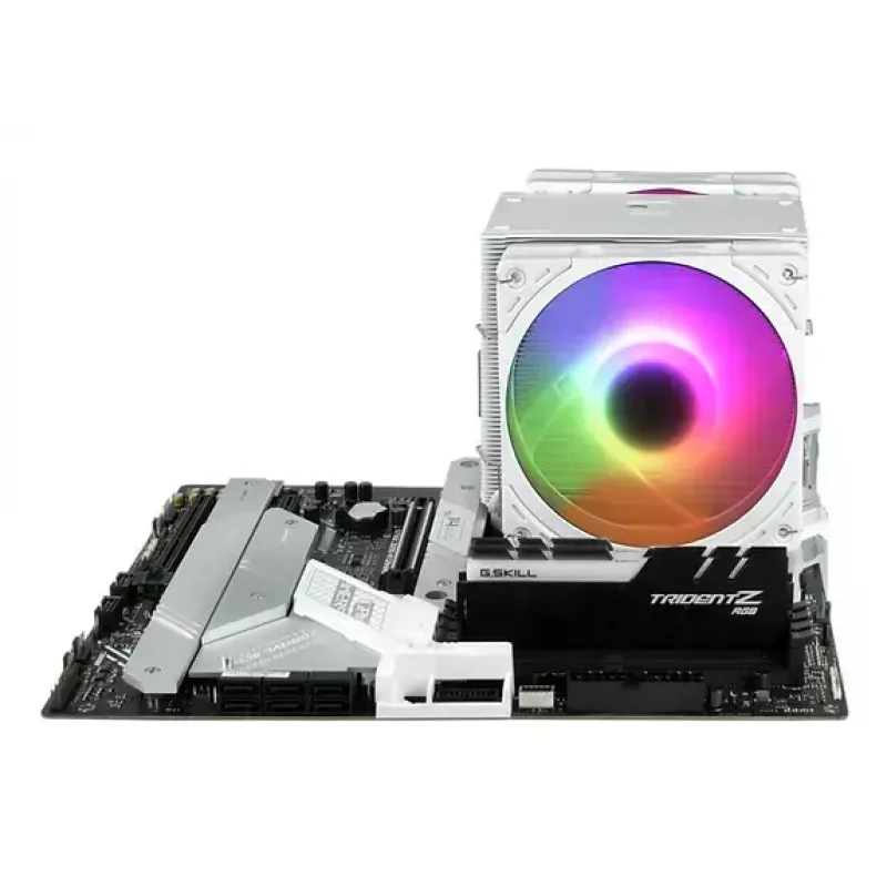 CPU dzesētājs SCYTHE Mugen 6 Dual Fan balta ARGB Edition, divi 120 mm ventilatori, balta apdare