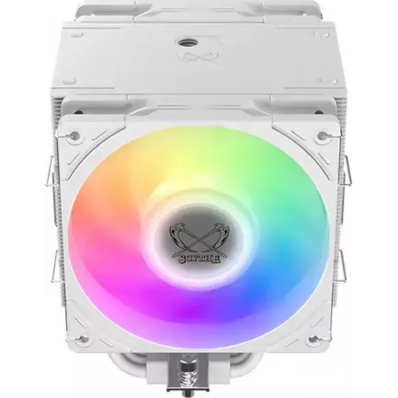 CPU dzesētājs SCYTHE Mugen 6 Dual Fan balta ARGB Edition, divi 120 mm ventilatori, balta apdare