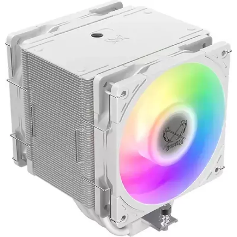 CPU dzesētājs SCYTHE Mugen 6 Dual Fan balta ARGB Edition, divi 120 mm ventilatori, balta apdare